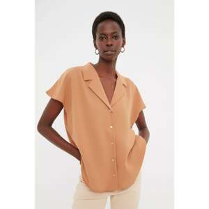 Trendyol Camel Oversize Short Sleeve Shirt