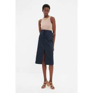 Trendyol Navy Blue Belted Skirt