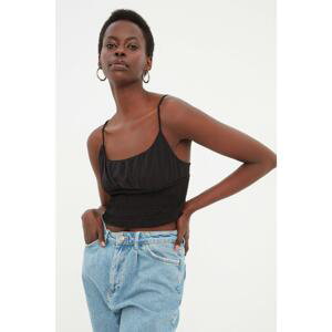 Trendyol Black Knitted Blouse with Crop Straps