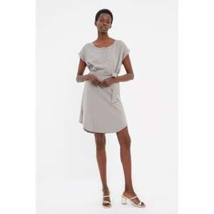 Trendyol Smoked Belted Knitted Dress