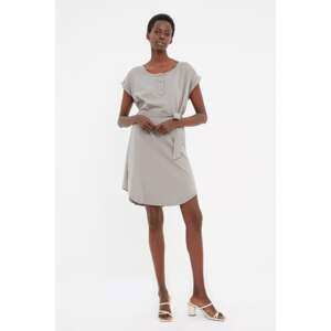Trendyol Smoked Belted Knitted Dress