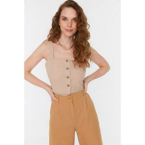 Trendyol Stone Button Strap Crop Blouse