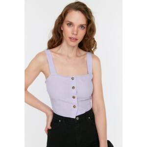 Trendyol Lilac Buttoned Strap Crop Blouse