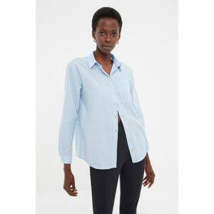 Trendyol Light Blue Pocket Shirt