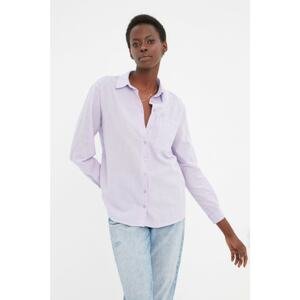 Trendyol Lilac Woven Cotton Shirt with Pocket