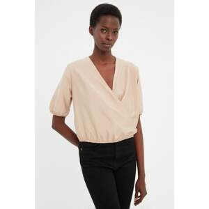 Trendyol Beige Double Breasted Blouse