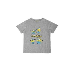 Trendyol Gray Licensed Minions Printed Boy Knitted T-Shirt
