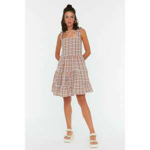 Trendyol Brown Check Dress