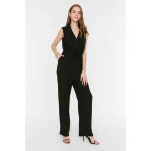 Trendyol Black Double Breasted Collar Jumpsuit