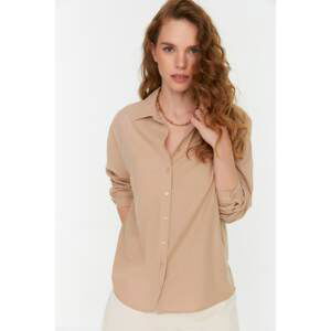 Trendyol Beige Boyfriend Shirt