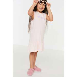 Trendyol Pink Ruffled Girl Knitted Dress