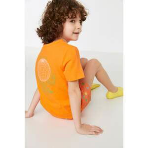 Trendyol Orange Printed Boy Knitted T-Shirt