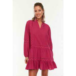 Trendyol Fuchsia Lace Detailed Voile Beach Dress