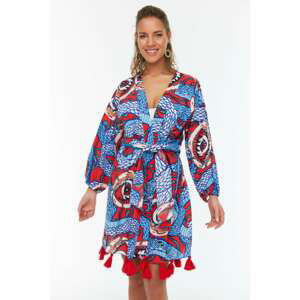 Trendyol Abstract Patterned Tassel Detailed Kimono&Caftan