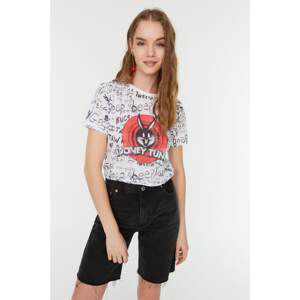 Trendyol White Looney Tunes Licensed Basic Knitted T-Shirt