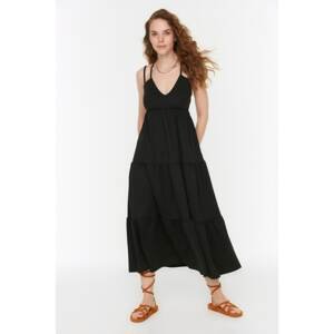 Trendyol Black Cross Strap Detailed Knitted Dress