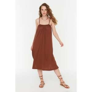 Trendyol Light Brown Strap Midi Length Dress