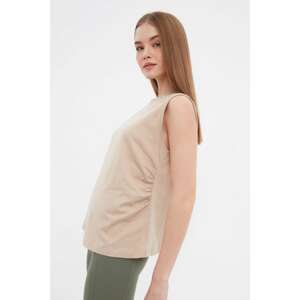 Trendyol White Pleated Basic Knitted Blouse