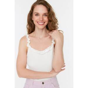 Trendyol Ecru Frilly Knitted Blouse