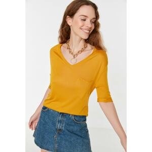 Trendyol Yellow Basic Knitted T-Shirt