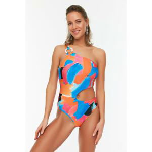 Trendyol Brush Effect Cut-Out Detailed Swimsuit