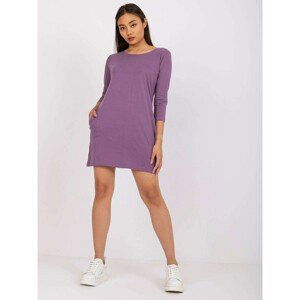 Purple cotton tunic with pockets Canaria MAYFLIES