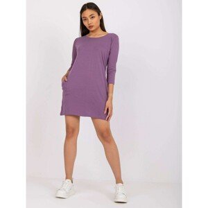 Purple cotton tunic with pockets Canaria MAYFLIES