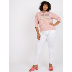 Dusty pink cotton blouse large size Cecilia