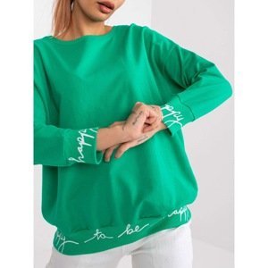 Green jersey blouse with Charliza lettering