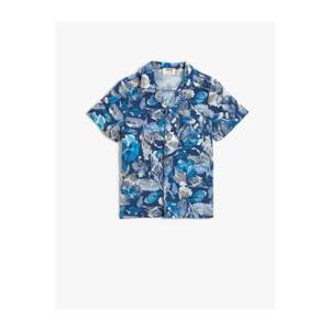 Koton Boy Blue Short Sleeve Printed Cotton Shirt
