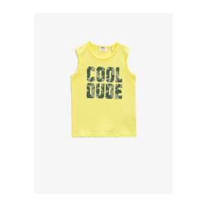 Koton Boy Yellow Printed Singlet Crew Neck Cotton