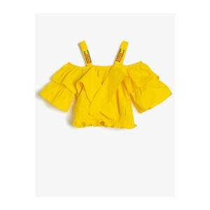 Koton Girl Yellow Embroidered Blouse