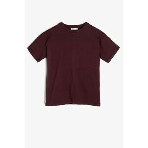 Koton Boy Claret Red Crew Neck T-Shirt