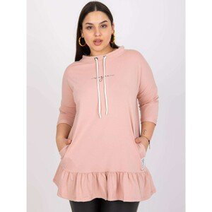 Pink tracksuit tunic plus size made of cotton Elisabeth