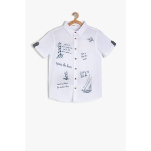 Koton Ecru Boys Printed Shirt