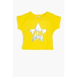 Koton Yellow Girl's Short Sleeve T-shirt