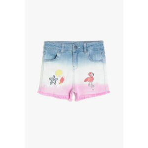 Koton Navy Blue Patterned Girl's Shorts