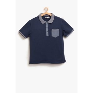 Koton Blue Boy's Pocket Detailed T-Shirt