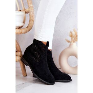 Suede women's shoes on a hidden wedge Black Solene