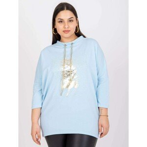 Light blue blouse of larger size with Manon cotton