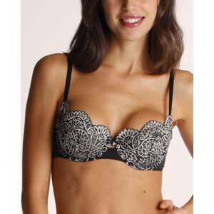 WONDERBRA SPIRIT LACE UNDERWIRE BRA - Dámska čipkovaná podprsenka s kosticami - čierna - smotanová