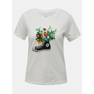 Converse White T-Shirt Flowers Are Blooming - Women