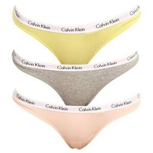 3PACK Women's Thong Calvin Klein Oversized Multicolor (QD3800E-13X)