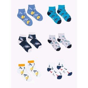 Yoclub Kids's Boys' Cotton Socks Patterns Colours 6-pack SKA-0023C-AA00-001