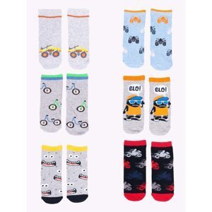 Yoclub Kids's Boys' Cotton Socks Patterns Colours 6-pack SKA-0117C-AA00-002