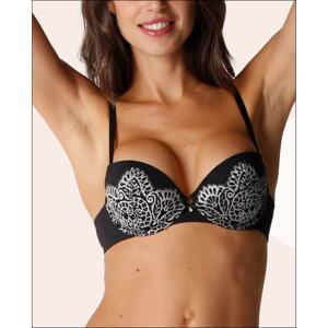 WONDERBRA SPIRIT LACE PUSH-UP BRA - Dámska čipkovaná podprsenka - čierna - smotanová