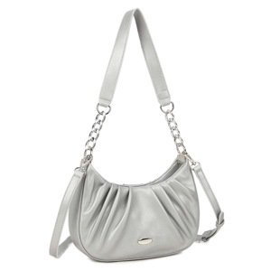 Silver handbag LUIGISANTO with removable strap
