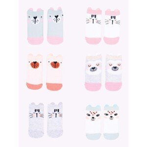 Yoclub Kids's Girls' Ankle Thin Cotton Socks Patterns Colours 6-pack SKS-0072G-AA00-001