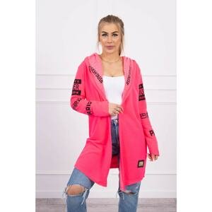 Coatee with pink neon captions