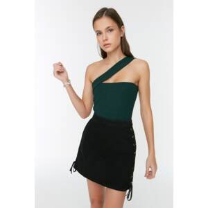 Trendyol Emerald Green Ribbed Cross Strap Knitted Body